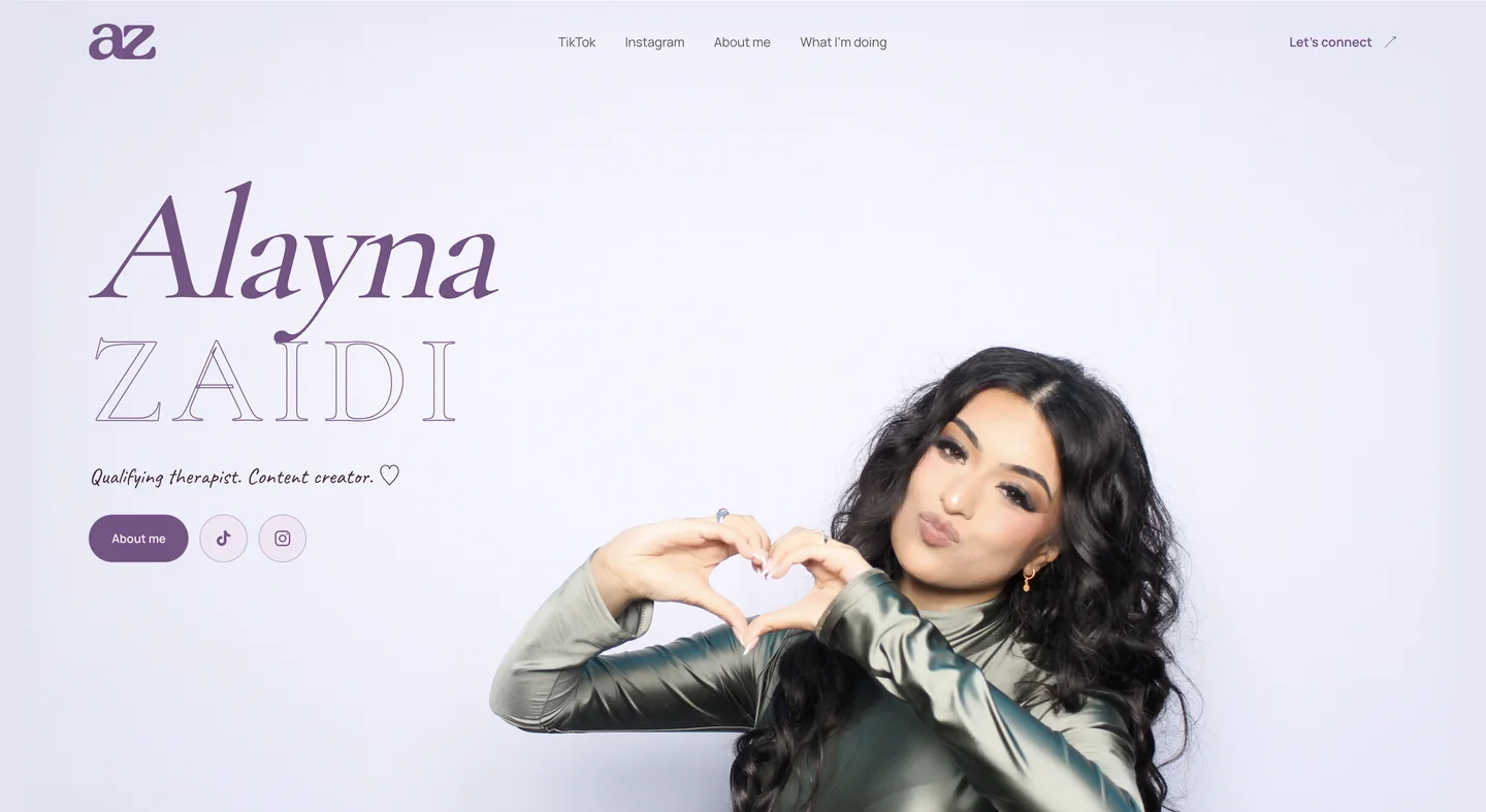 Alayna Zaidi homepage